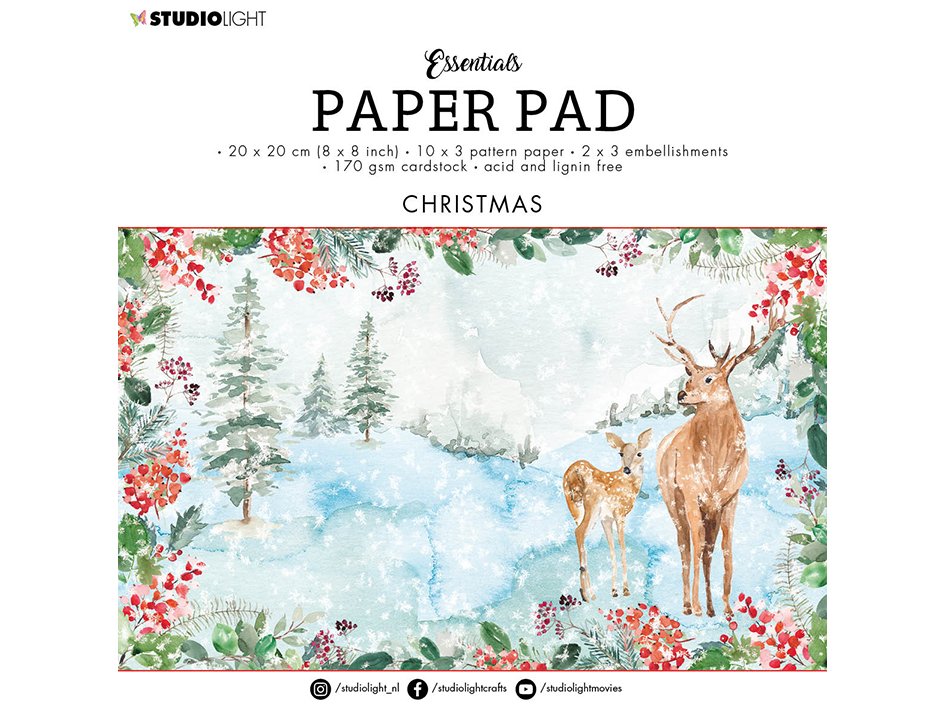 Studiolight - Christmas 2 - Paper Pad  - 8 x 8"