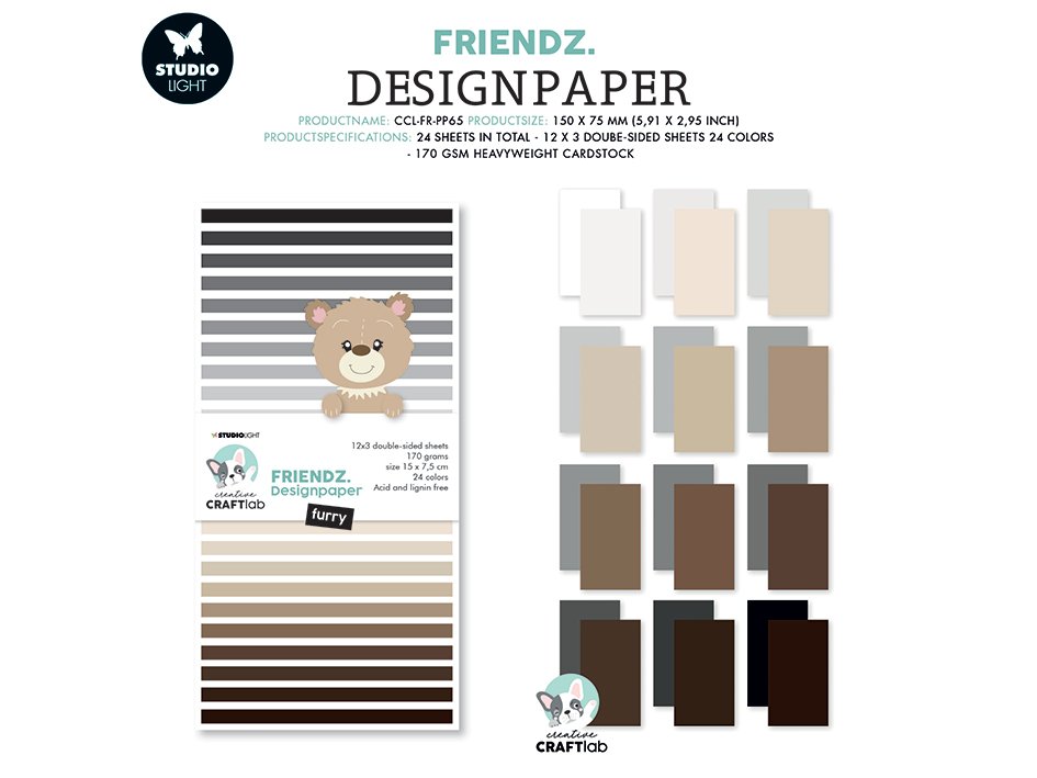 Studiolight - Friendz Designpaper pad - Furry