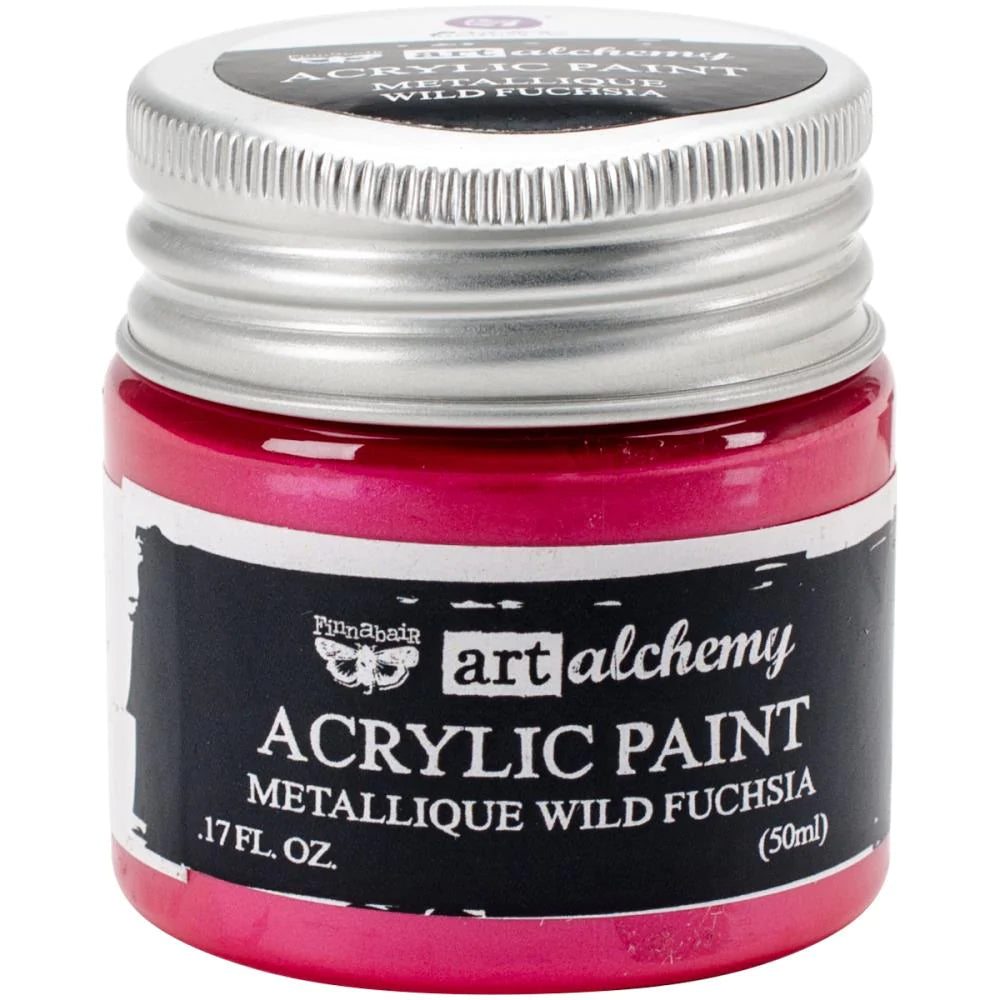 Prima - Art Alchemy by Finnabair - Acrylic Paints - Metallique Wild Fuchsia