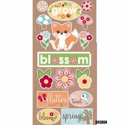 Imaginisce: Twitterpated - Foxy and friends chipboard stickers