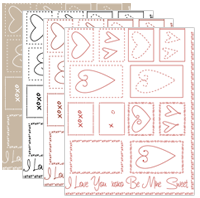 QK-Rub-On  LOVE THEME KIT