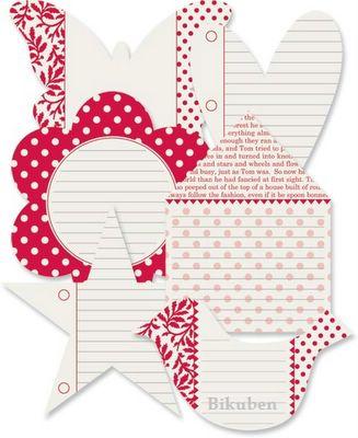 Jenni Bowlin: Die Cut Journaling Cards, Red
