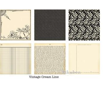 Jenni Bowlin: Vintage Cream Line Mini Papers  4 x 4"