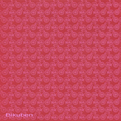 Hambly: Mini Bicycles Paper - Red/Pink    12 x 12"