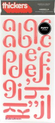 Thickers: UMBRELLA - Grapefruit Puffy Letter Stickers