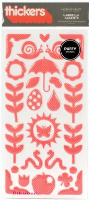 Thickers: UMBRELLA ACCENTS- Grapefruit Puffy Shape Stickers