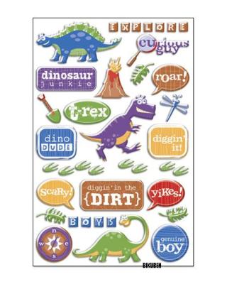 Creative Imaginations: Epoxy stickers - dinosaurer