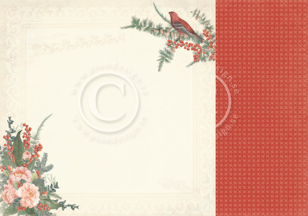 Pion Design - Home for Christmas - Christmas florals  - 12 x 12"