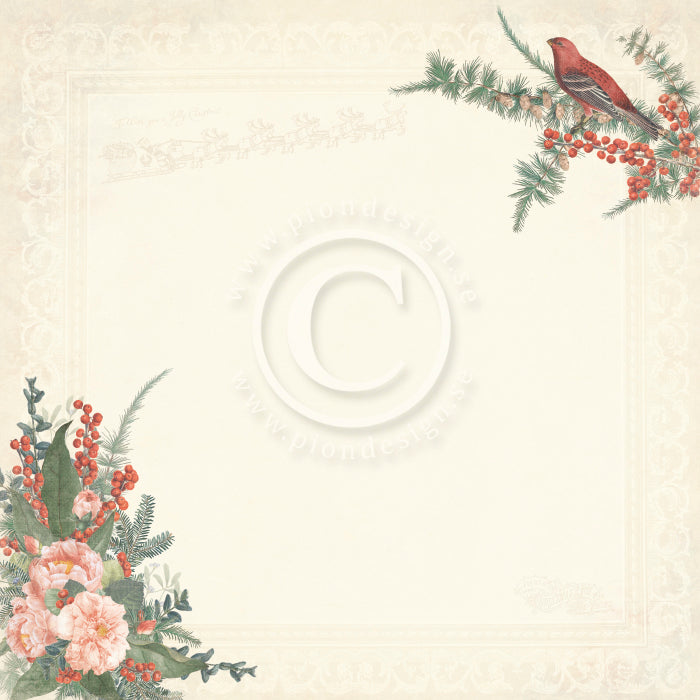 Pion Design - Home for Christmas - Christmas florals  - 12 x 12"