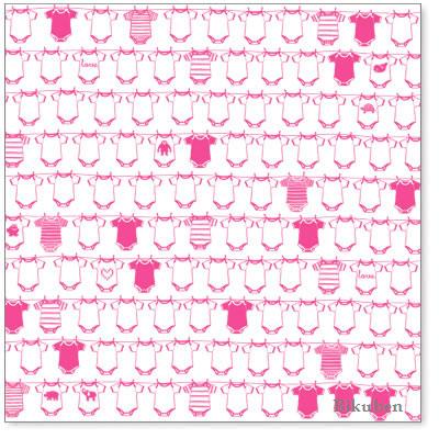 Hambly: Onesies - Pink Overlay   12 x 12"