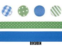 Making Memories: Ribbon & Ribbon Brads - Blue/Green