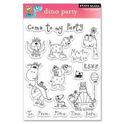 Penny Black: Dino Party Clear Stamps