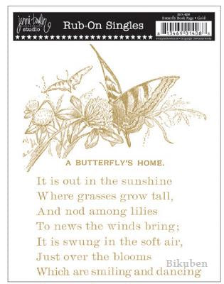 Jenni Bowlin: Butterfly Book Page - Gold  Rub On