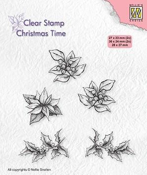 Nellie Snellen - Clear Stamp - Poinsettia