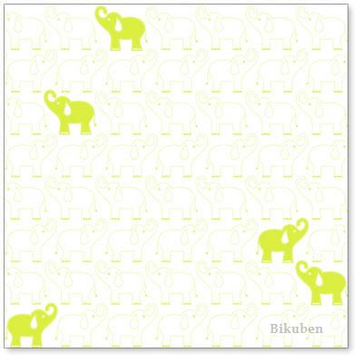 Hambly: Elephants in a Row - Lime Green Overlay   12 x 12"