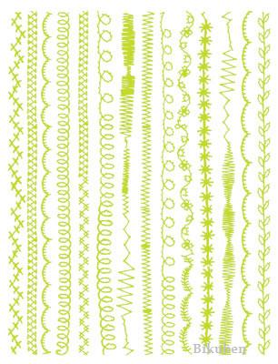 Hambly: Stitches - Lime Green  Rub Ons