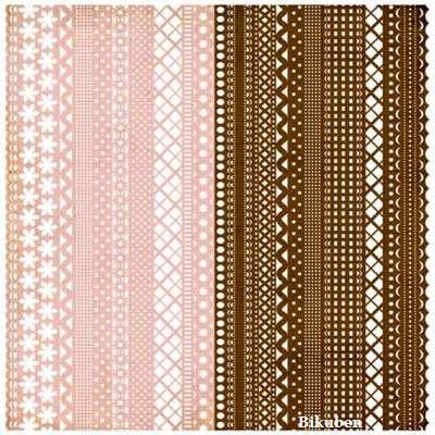 Basic Grey: Nook & Pantry - Doilies Pink/Brown  12 x 12"