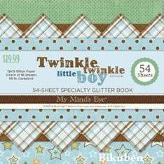 MME: Twinkle Twinkle Little Boy  Glitter Stack   12 x 12"