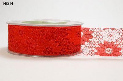 May Arts: Flower Lace Ribbon - Red   (metervis)