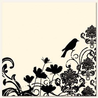 MME: LUSH - Black Finch Paper (flocked)  12 x 12"