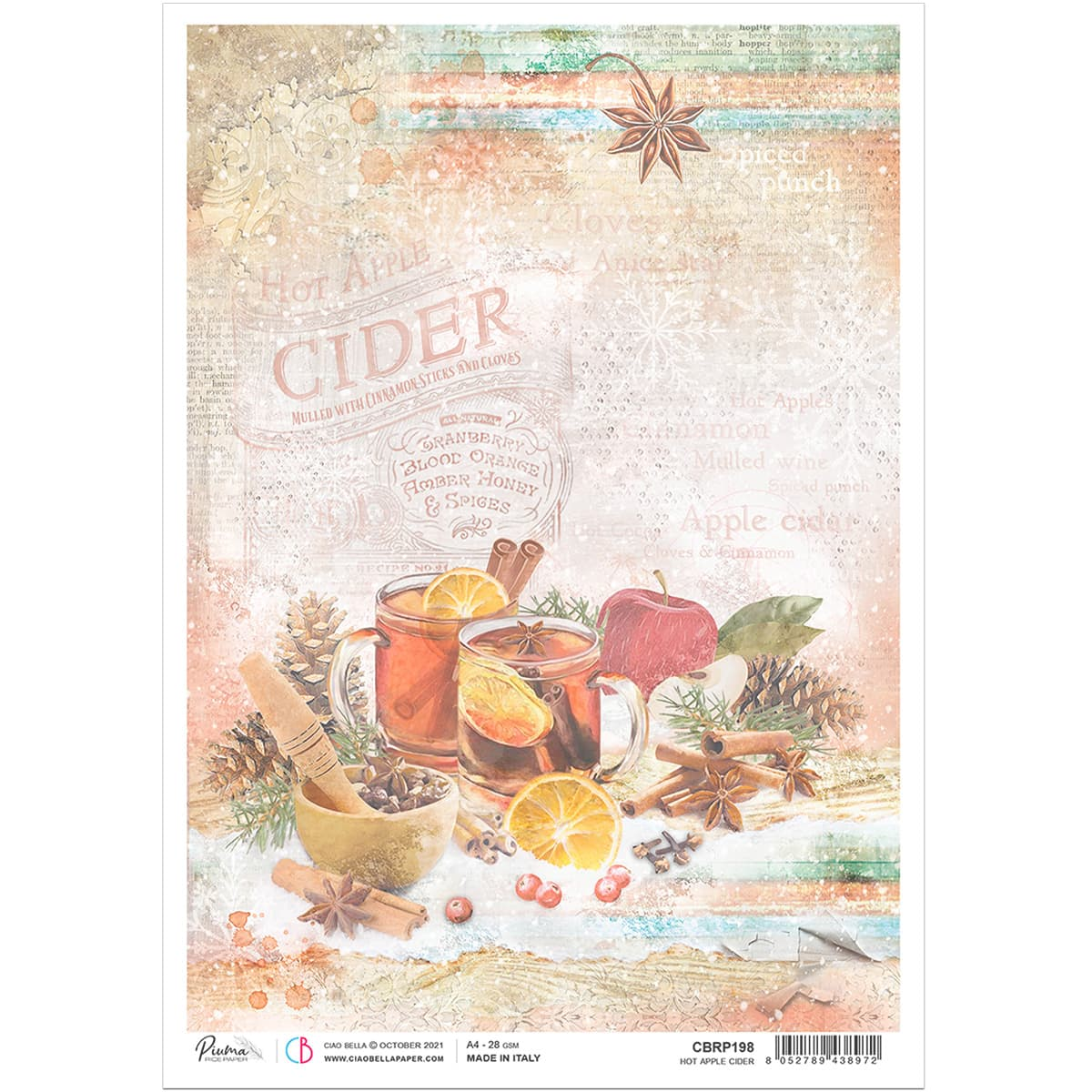 Ciao Bella - A gift of Love  - Hot Apple Cider - Rice Paper  A4
