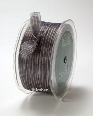 May Arts: Sheer Pinstripe Ribbon - GREY  (metervis)