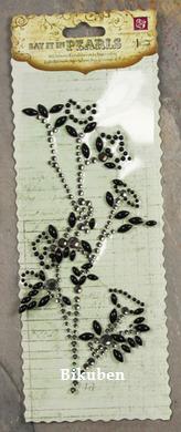 Prima: Say it in Pearls and crystals-flower black