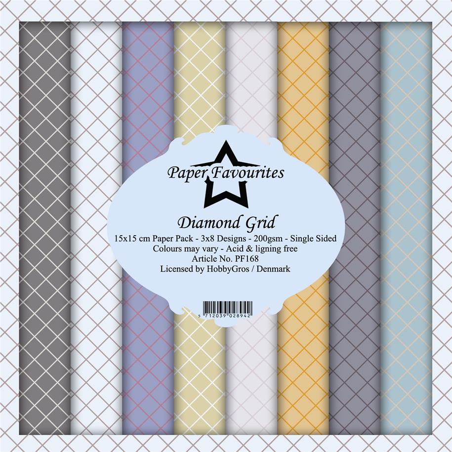 Paper Favourites - Diamond Grid - Paper Pack    6 x 6"
