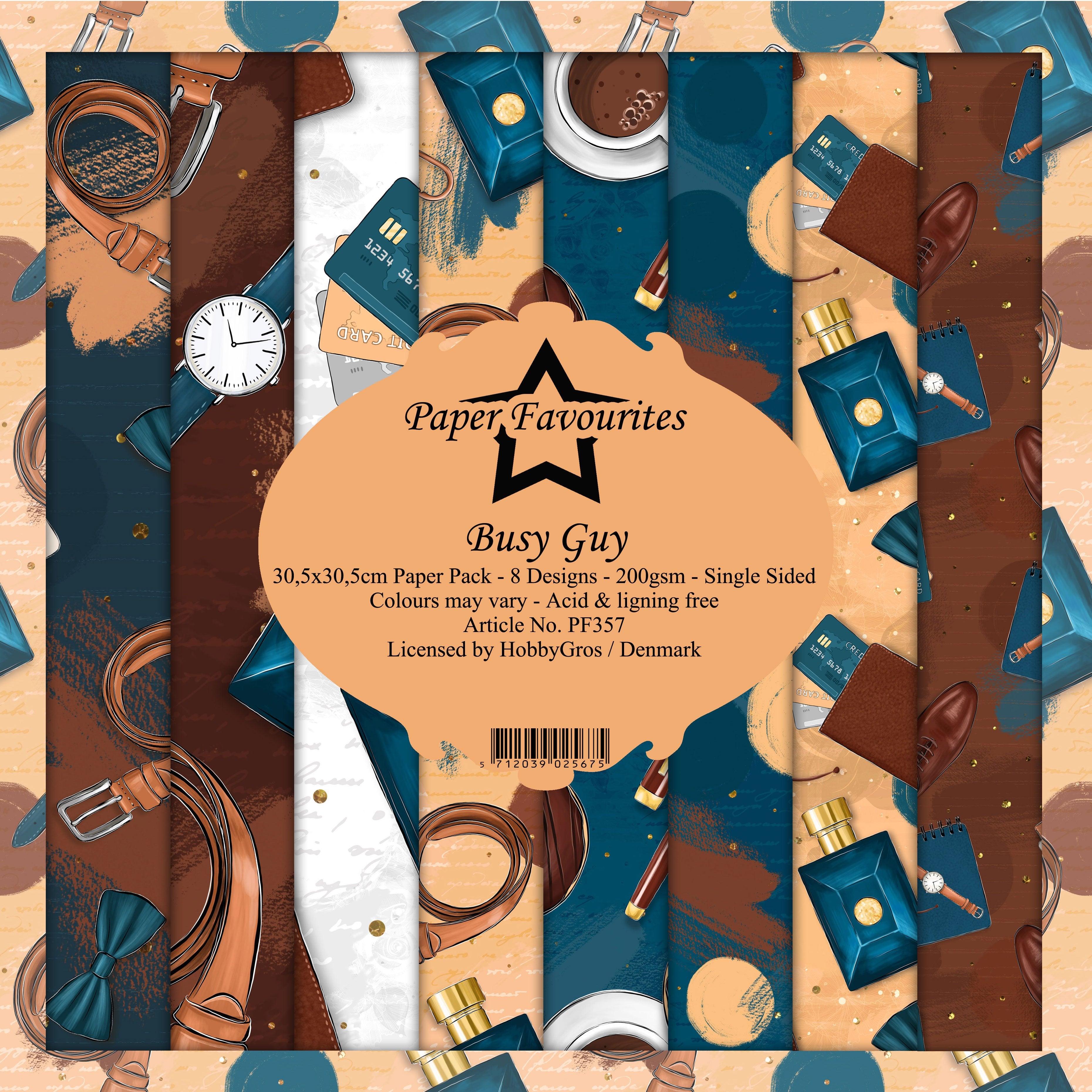 Paper Favourites - Busy Guy - Paper Pack    12 x 12"
