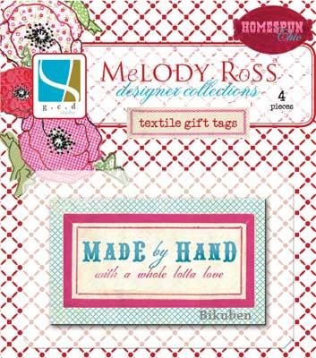 Melody Ross: Homespun Chic Coll - Textile Gift Tags  (made by hand)