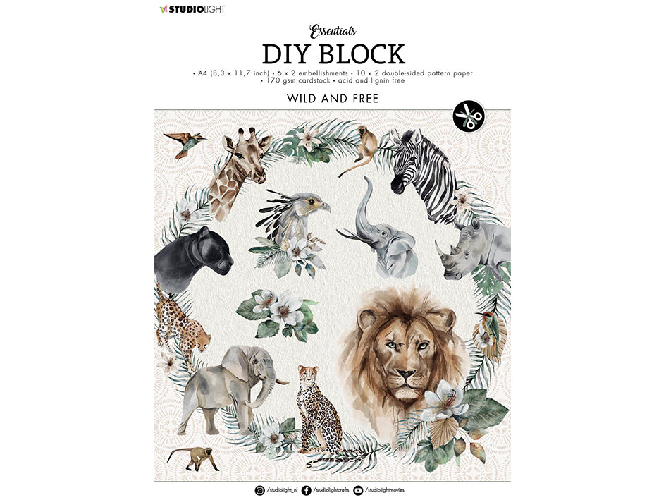 Studiolight -  DIY Block - Wild and Free  -  A4