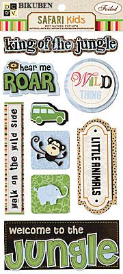 DCWV: Safari kids - layered stickers