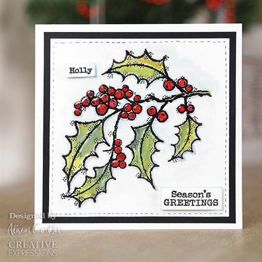 Woodware Craft Collection - Clear Stamps - Holly Spray