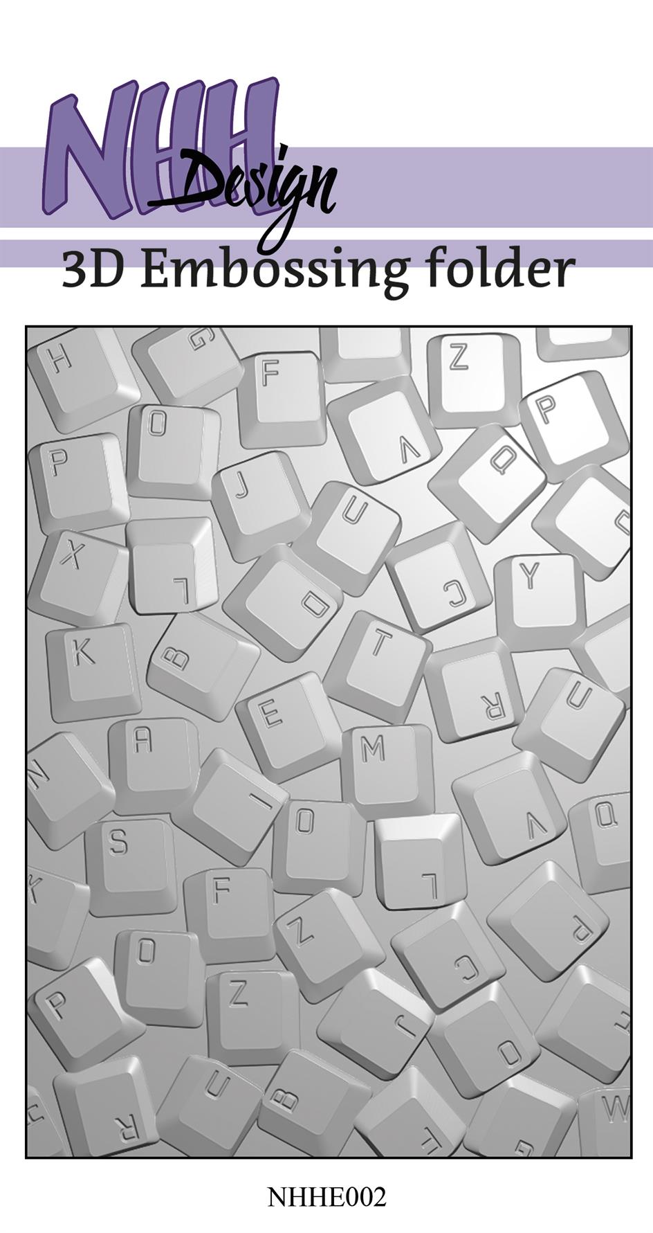 Nellie Snellen - 3D Embossing Folder - Keyboard Buttons