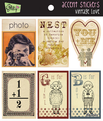 Glitz Design: Vintage Love - Accent Stickers