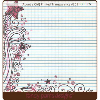Fancy Pants: About a Girl - AAG Printed Transparency  12 x 12"