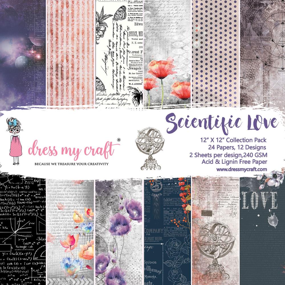 Dress my craft - Scientific Love - Paper Pad 12 x 12"