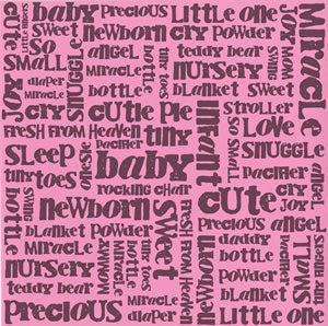 Bazzill:Glazed Cradstock - Sweet Baby PINK   12 x 12"
