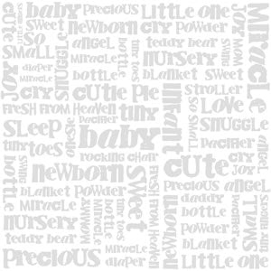 Bazzill: Glazed Cardstock - Sweet Baby  WHITE   12 x 12"