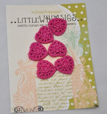 Websters Page: Little Whimsies - Hearts HOT PINK