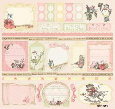 Creative Imaginations: Lullaby girl sticker sheet 12x12"