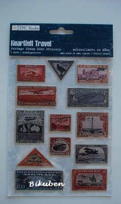 TPC Studio: Heartfelt Travel - Postage Stamp Epoxy Stickers