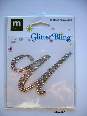 MM: Glitter Bling Monogram Script - U