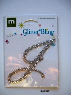 MM: Glitter Bling Monogram Script - J