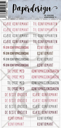 Papirdesign - Klistremerke - Konfirmant 6
