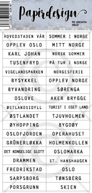 Papirdesign - Ord klistremerker - Oslo