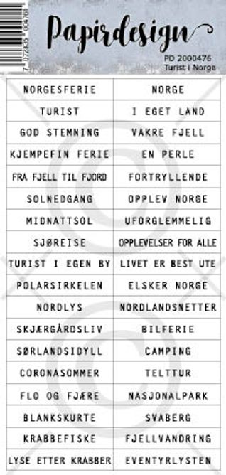 Papirdesign - Ord klistremerker - Turist i Norge