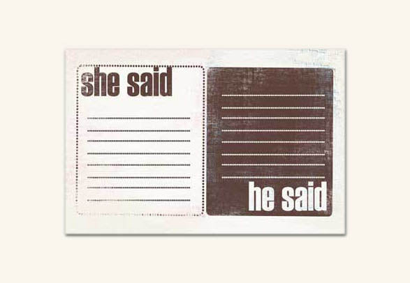 Daily Dose Card : SHE SAID  HE SAID