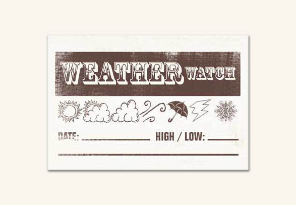 Daily Dose Card : WEATHER WATCH