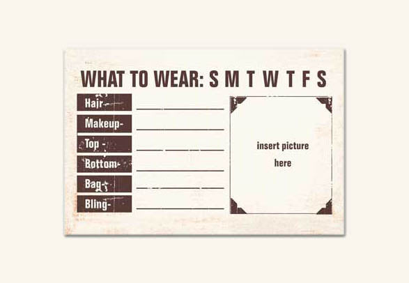 Daily Dose Card : WHAT TO WEAR